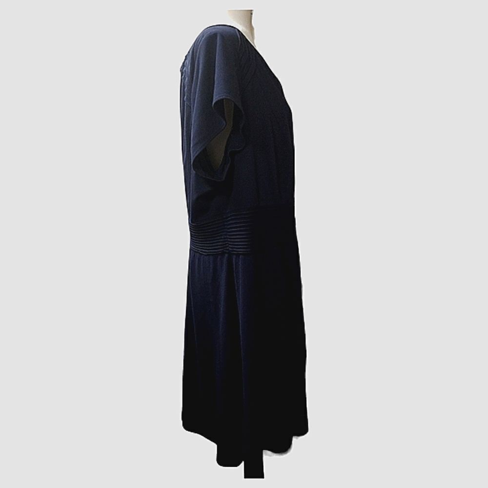 Eliza J Navy Dress Short Sleeve Fit Flare Back Zipper Size 18W - Picture 5 of 8